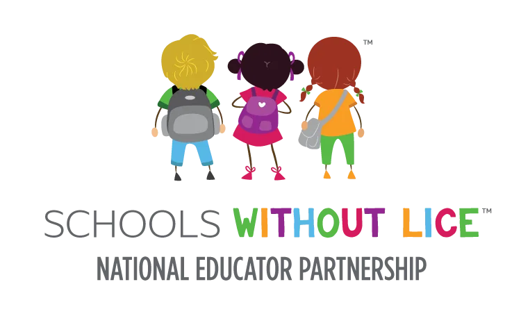Schools Without Lice logo featuring three children with backpacks above the text "Schools Without Lice National Educator Partnership."